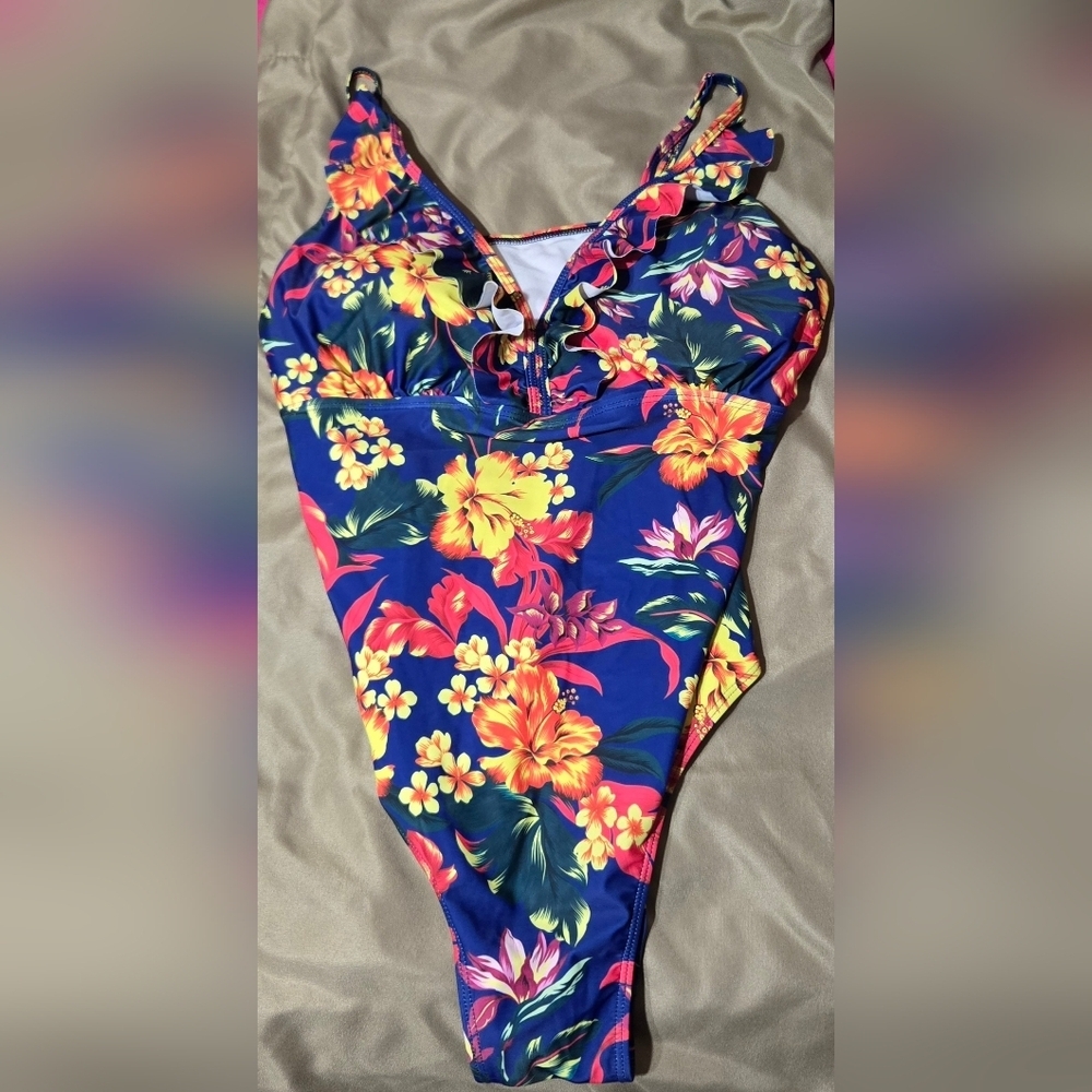 Womens Plus Size Floral One Piece Swimsuit